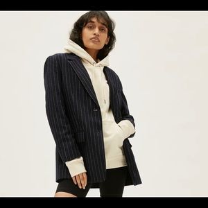 EVERLANE | Oversized Blazer Navy Pinstripe